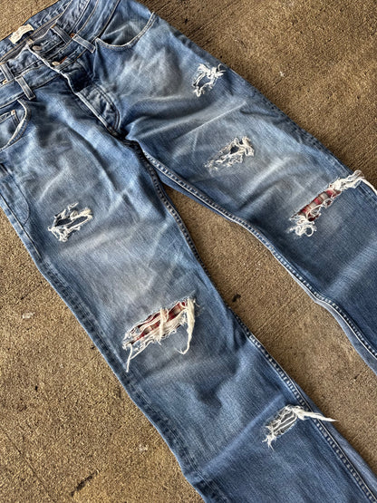 DV PLAID JEANS (W32 × L34)
